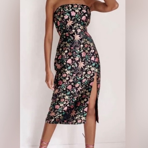 Lulus Jacquard Floral Dress - Picture 3 of 9